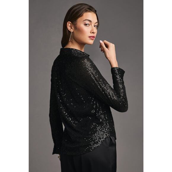 Sunday in Brooklyn Black Sequin Button-down | New Size Small - Picture 5 of 7